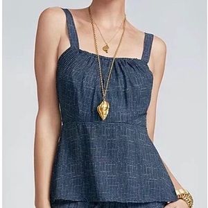 CAbi Blue Tiny Dots Peplum Cami Tank Top - 6